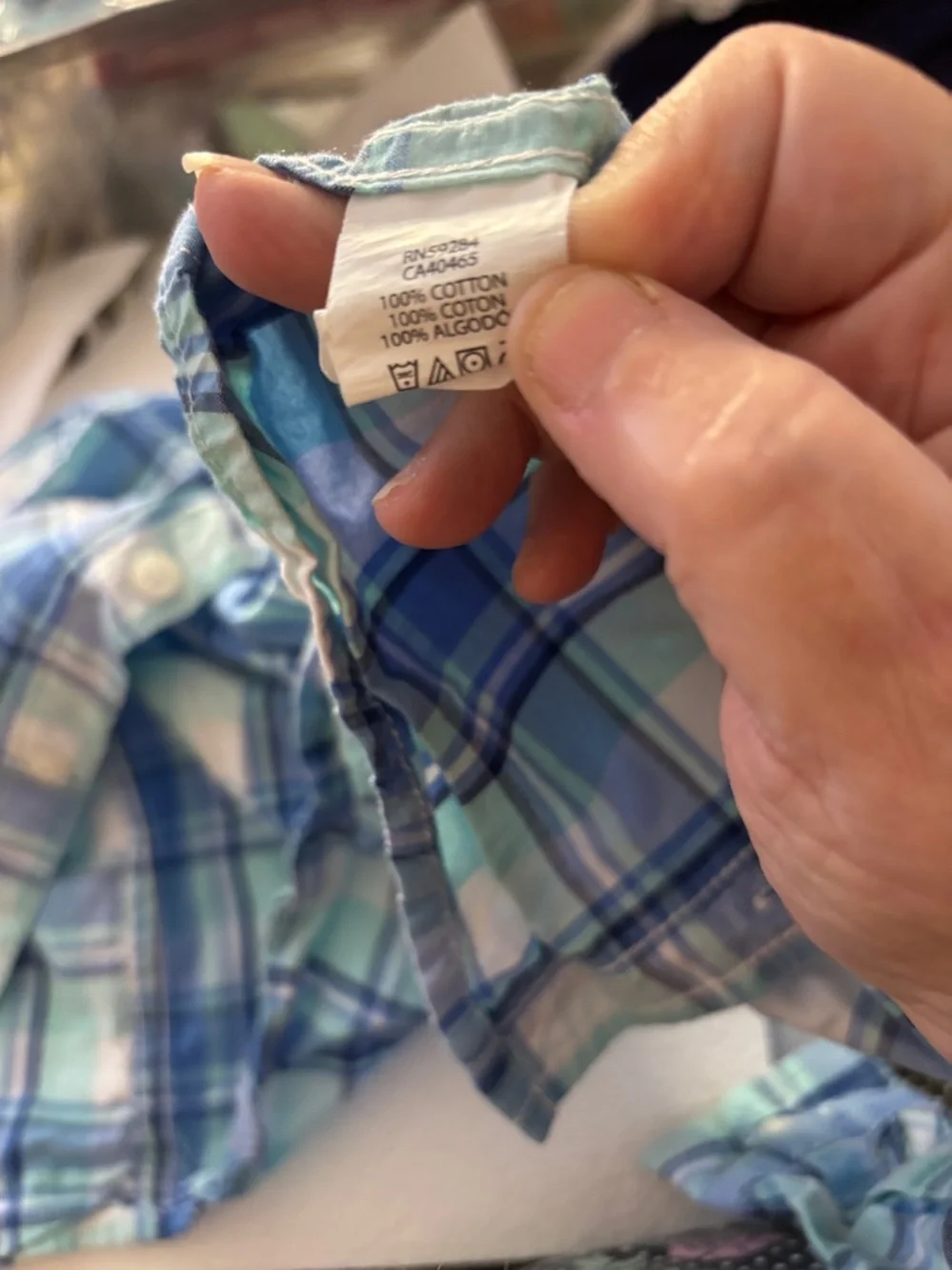 The Children's Place Plaid Button-Down Shirt - Blue & Mint 2T